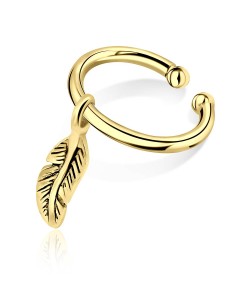 Gold Plated Dangling Leaf Ear Cuff Charms EC-419-GP